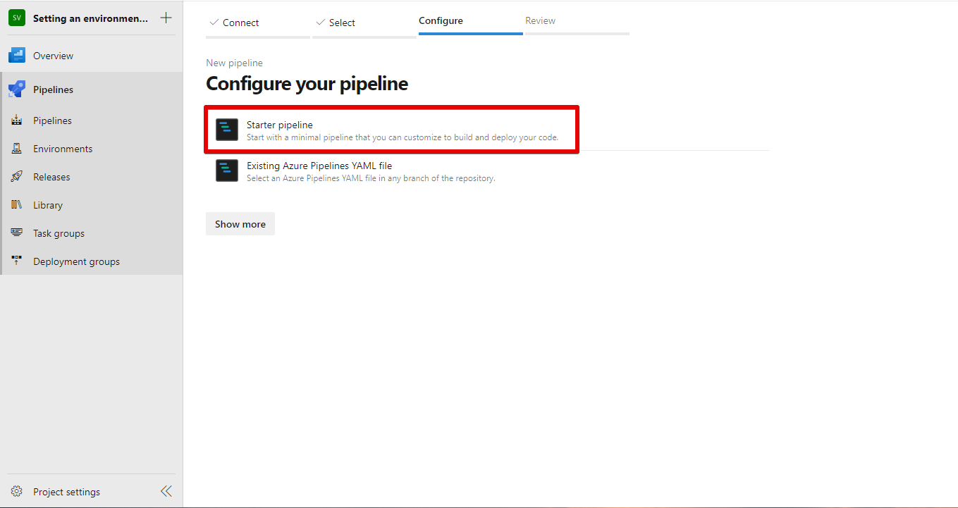 3.4 Configure your pipeline.