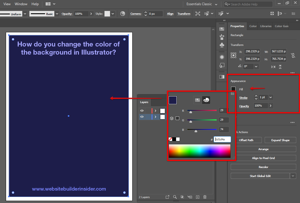 H Ng D N I M U N N Trong Illustrator How To Change Background Color In Illustrator B C N