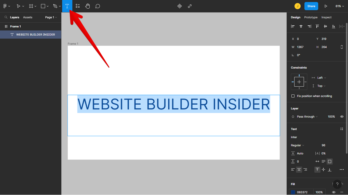 5. Select the Text Tool in the toolbar and using your mouse to drag and create a text layer.