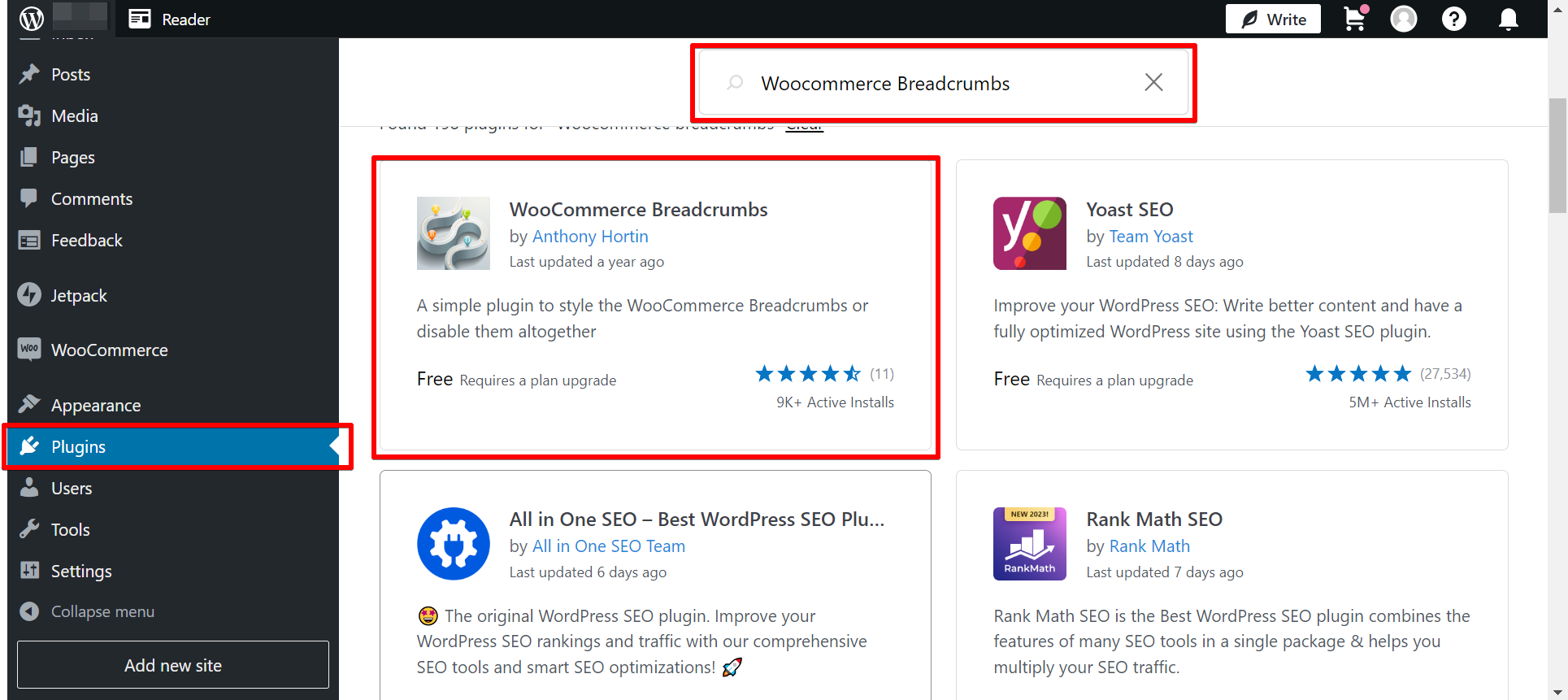 Install WooCommerce Breadcrumbs Plugin WordPress