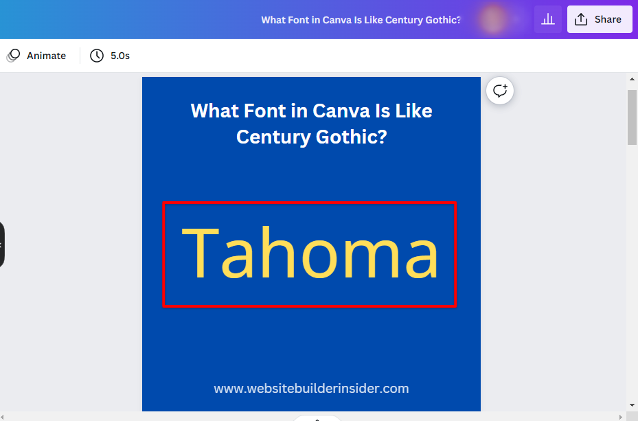 Tahoma font in Canva