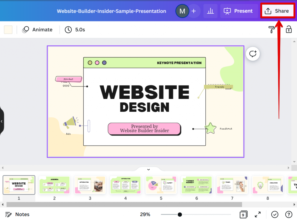 how to download amp save a canva presentation or design as a