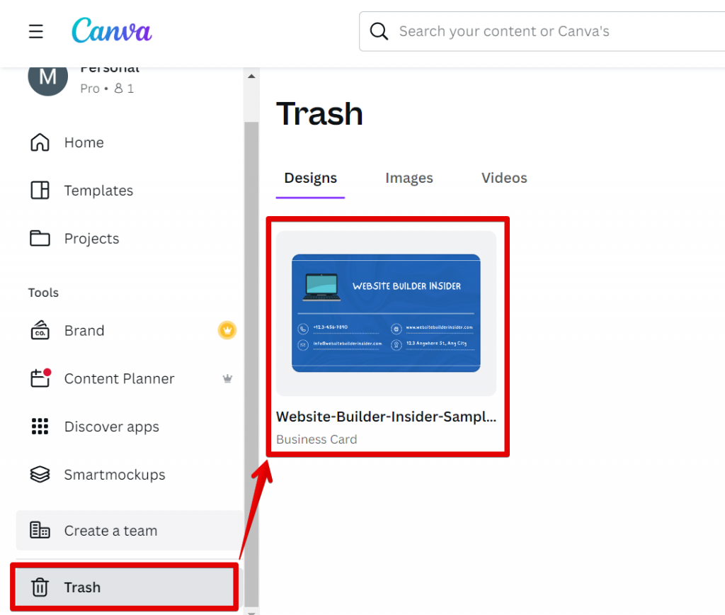 how to delete presentation in canva