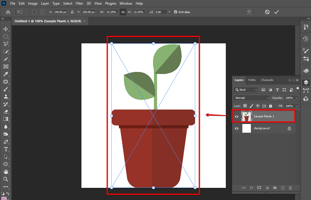 Changes made in Illustrator are reflected in Photoshop