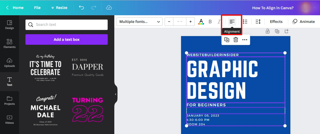 How Do I Align In Canva WebsiteBuilderInsider