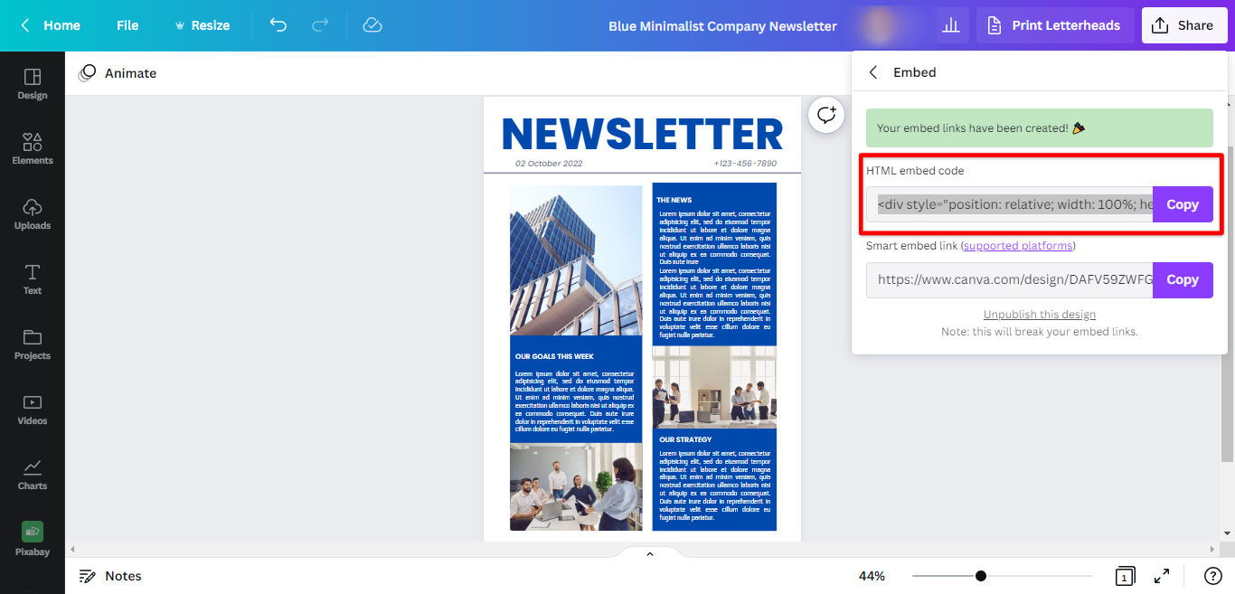 How Do I Embed A Canva Newsletter Into An Email 