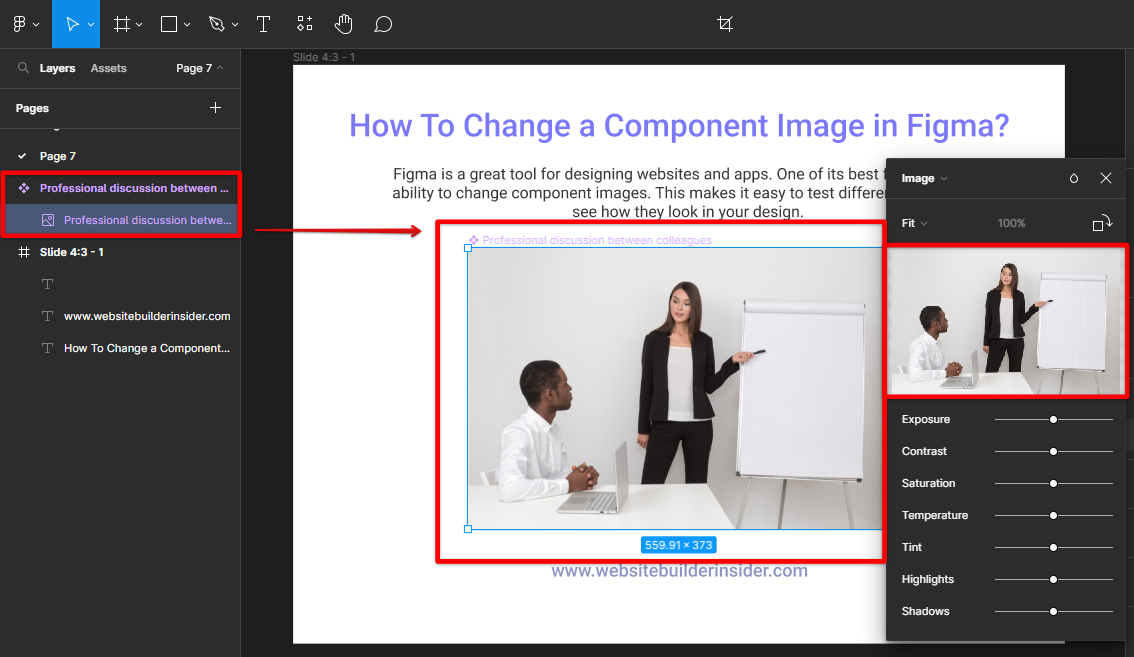 Figma component image successfully change into new image