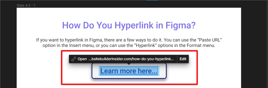 Figma text hyperlinked