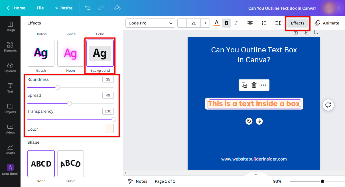 Can You Outline Text Box in Canva? 