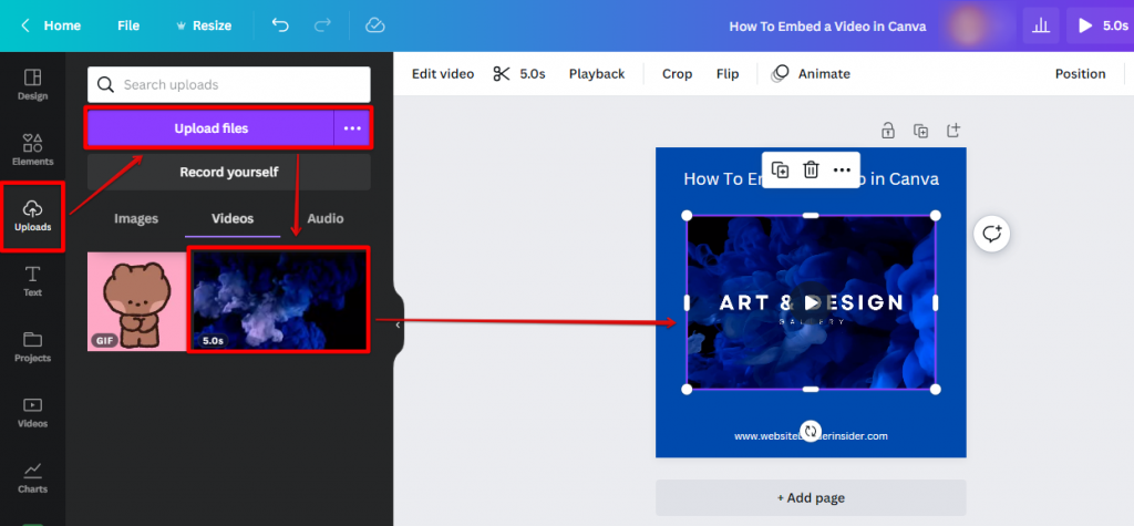 how to upload video in canva presentation