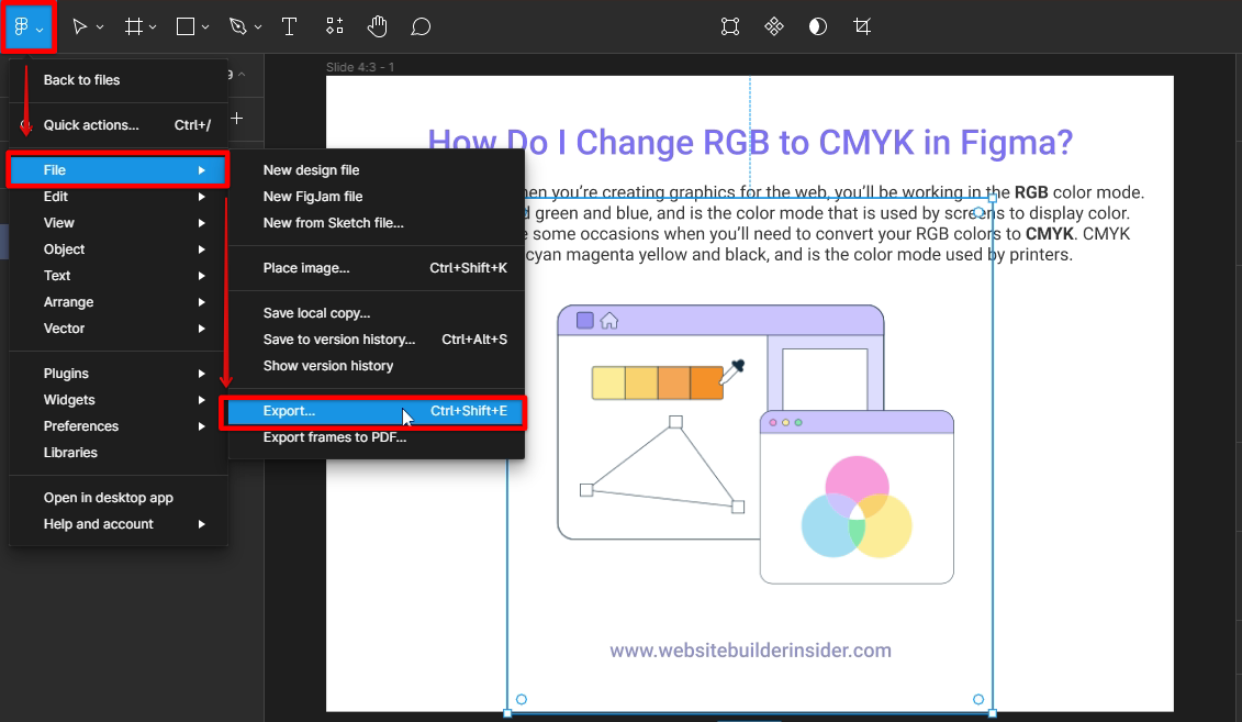 Go to Figma file and click export