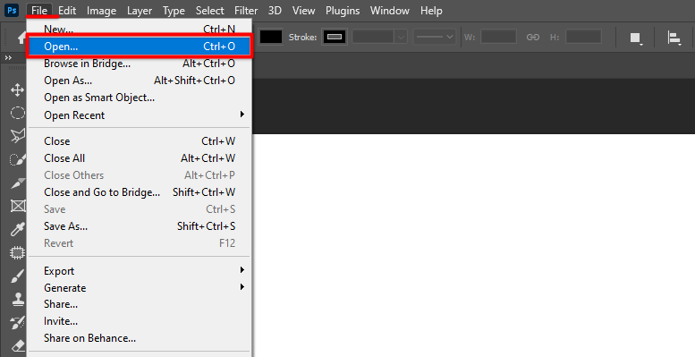 Go to Photoshop file menu and click Open then select the desired AI file