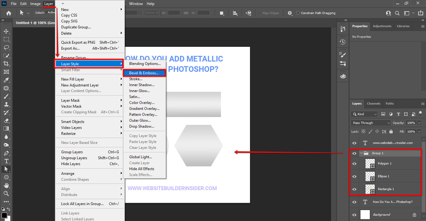 Goo to Photoshop layer menu and select the bevel & emboss under the layer style option