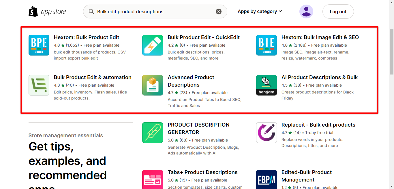 Or use Shopify bulk product description editor app