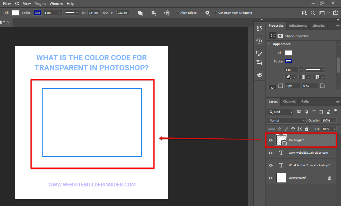 Photoshop element with transparent code color