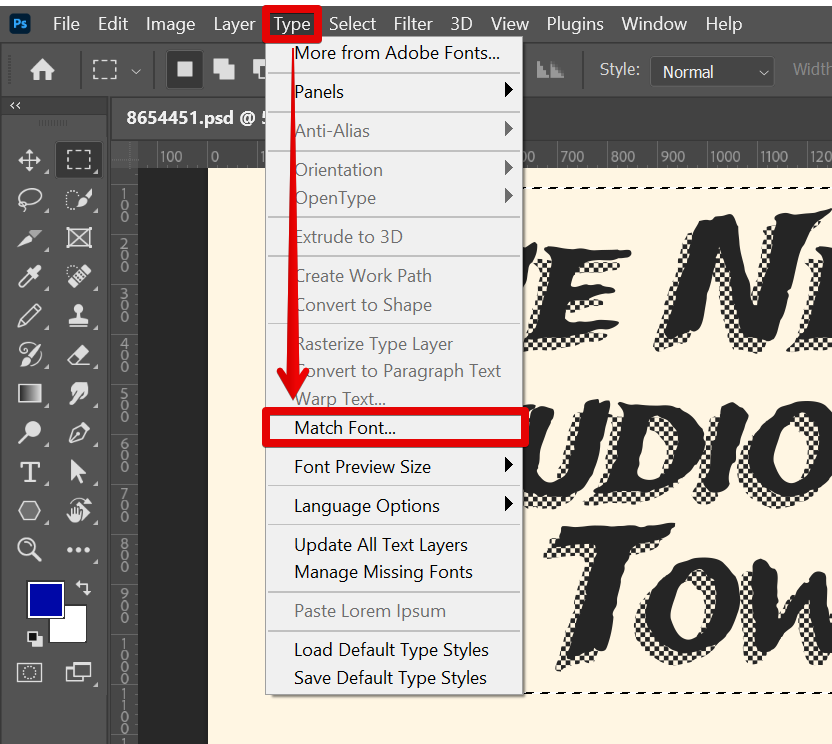 finding font using image