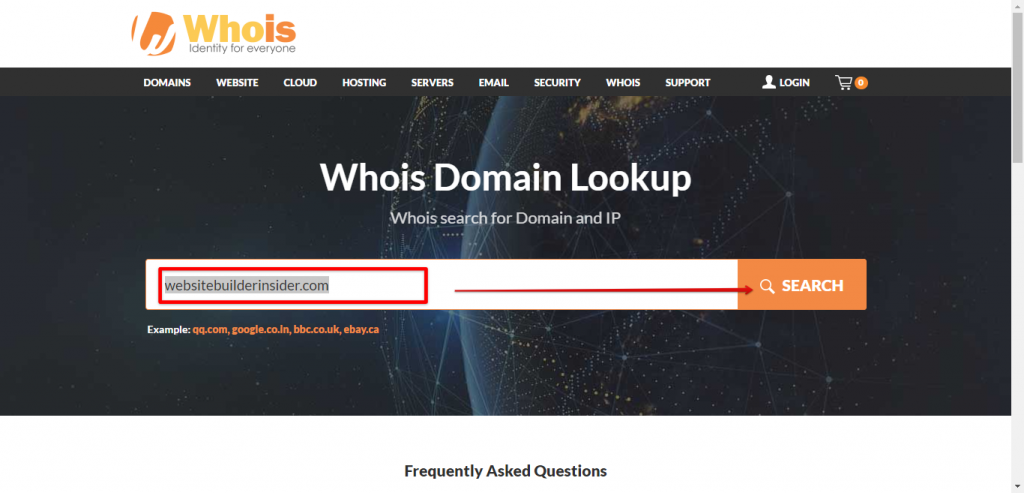 how to find my wix website ip address