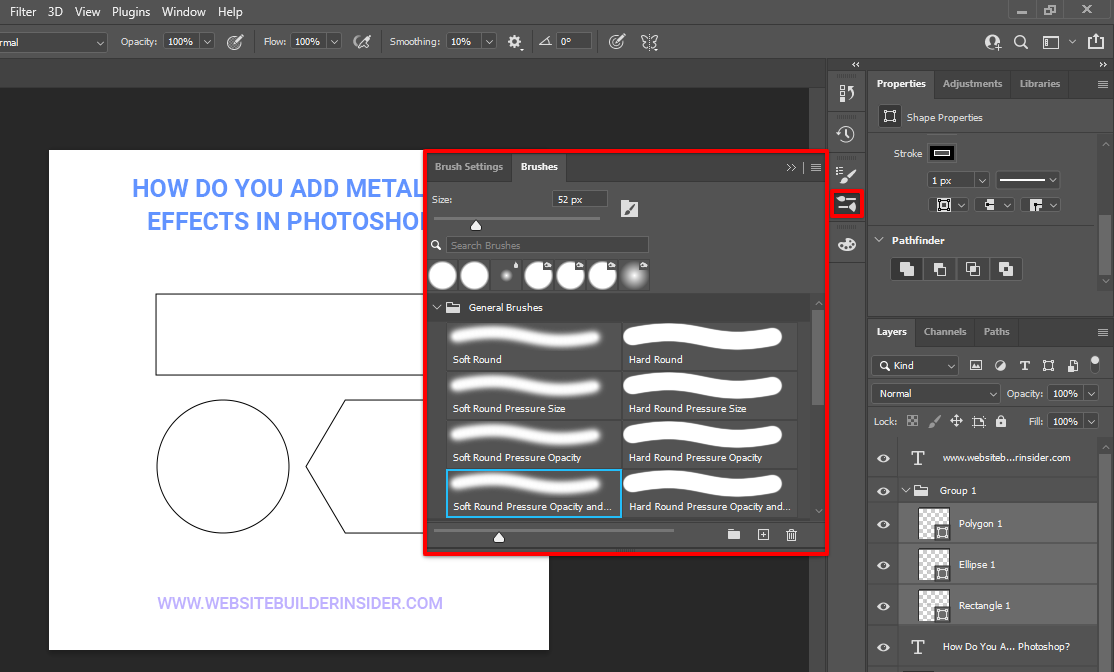 Use Photoshop brush to apply metallic effect in Canva