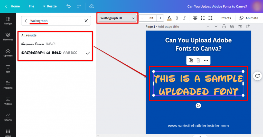 how to add adobe fonts into canva