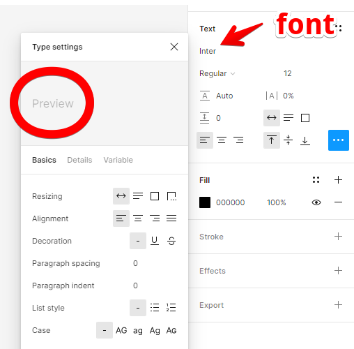 figma font preview