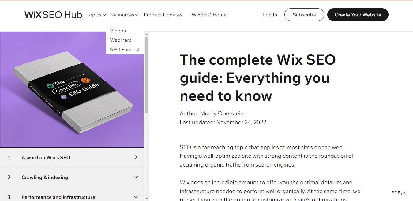 Wix SEO resources